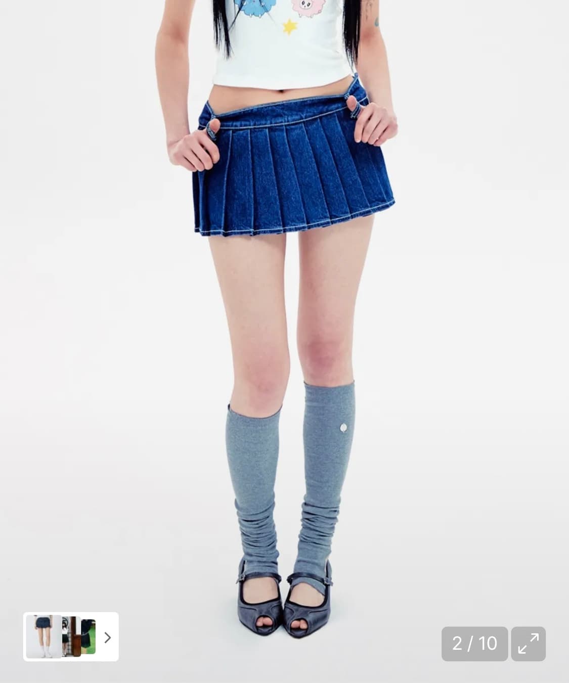 유희 로우라이즈 데님스커트 S 상품이미지2