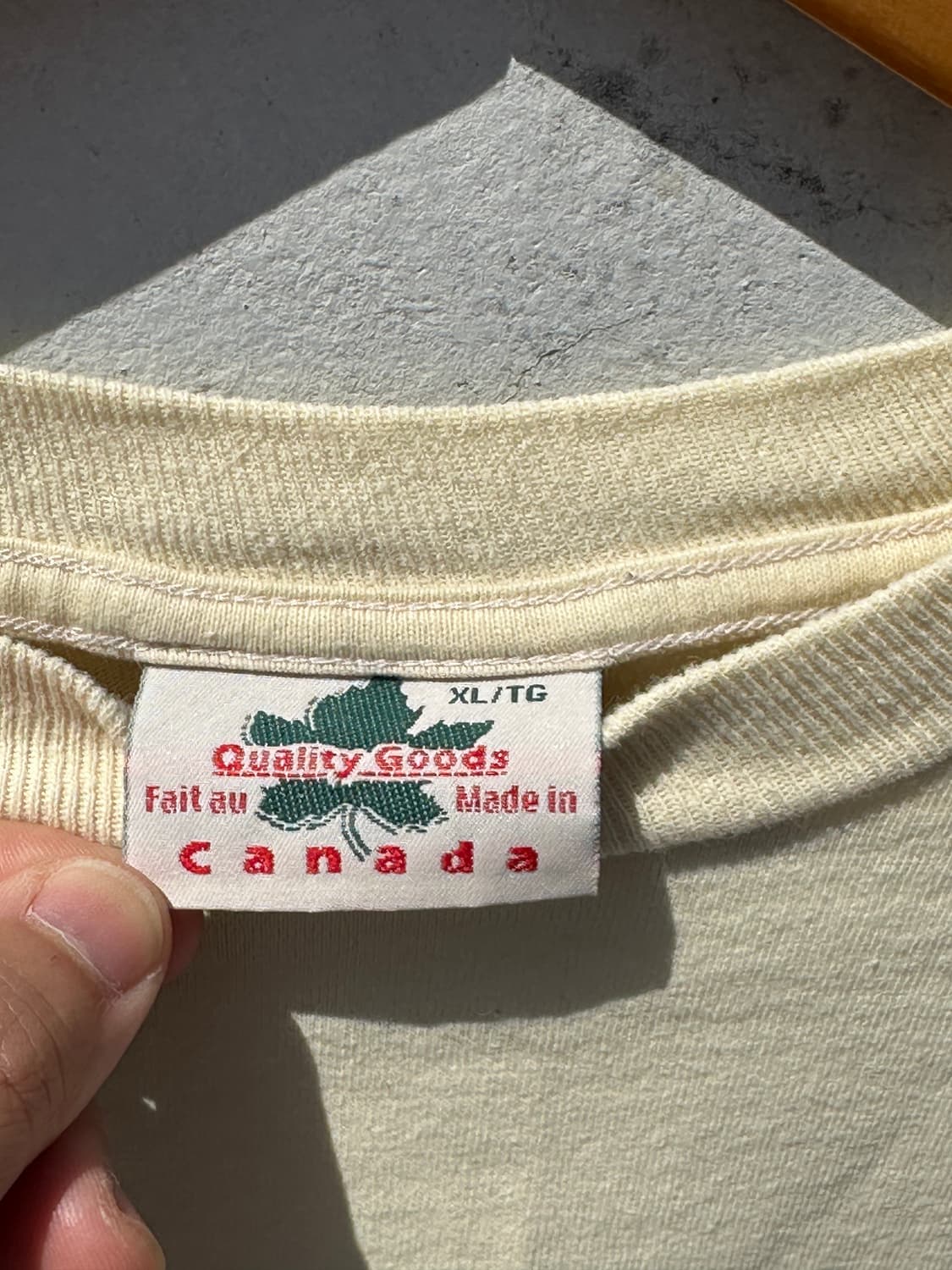 [XL] quebec 아이보리 레터링 빈티지 반팔 티셔츠 CANADA 상품이미지3