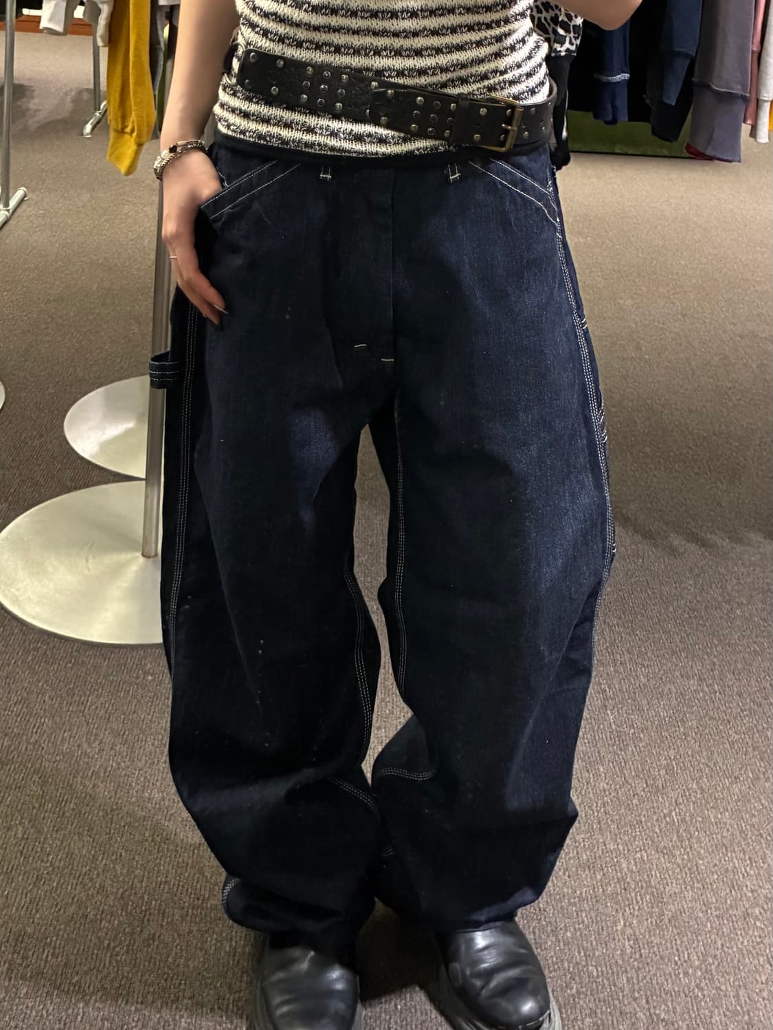 LEE 리 로고 패치 중청 데님팬츠 상품이미지2