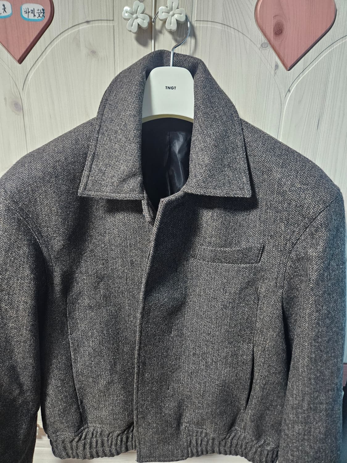 엘무드 엘버튼 블루종 브라운 상품이미지1