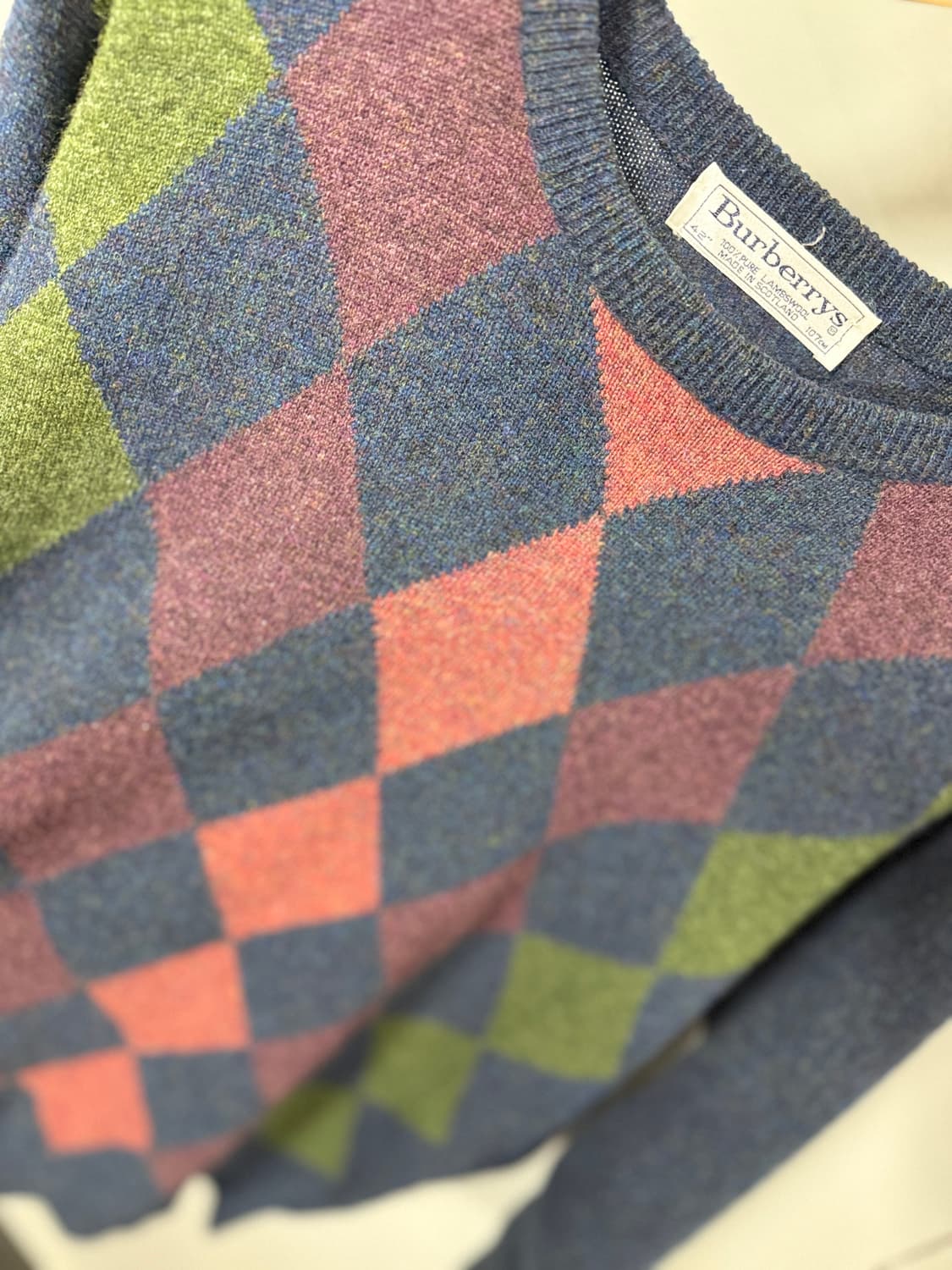 90s 버버리 아가일 니트 상품이미지3
