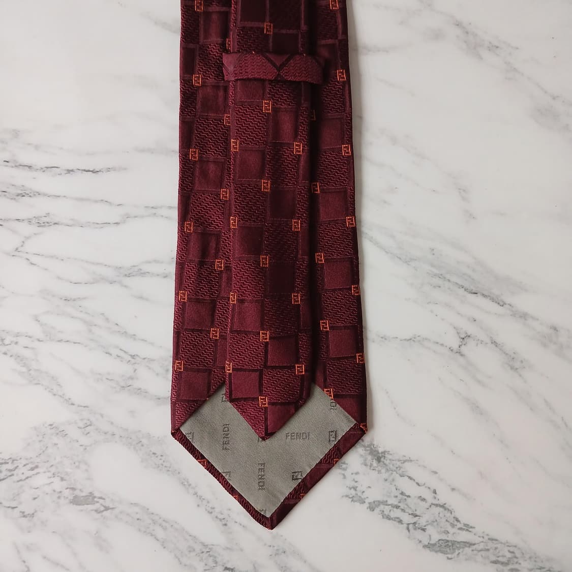 펜디 실크 와인 주카 패턴 넥타이 9.9cm A+~A등급 e879
 상품이미지8
