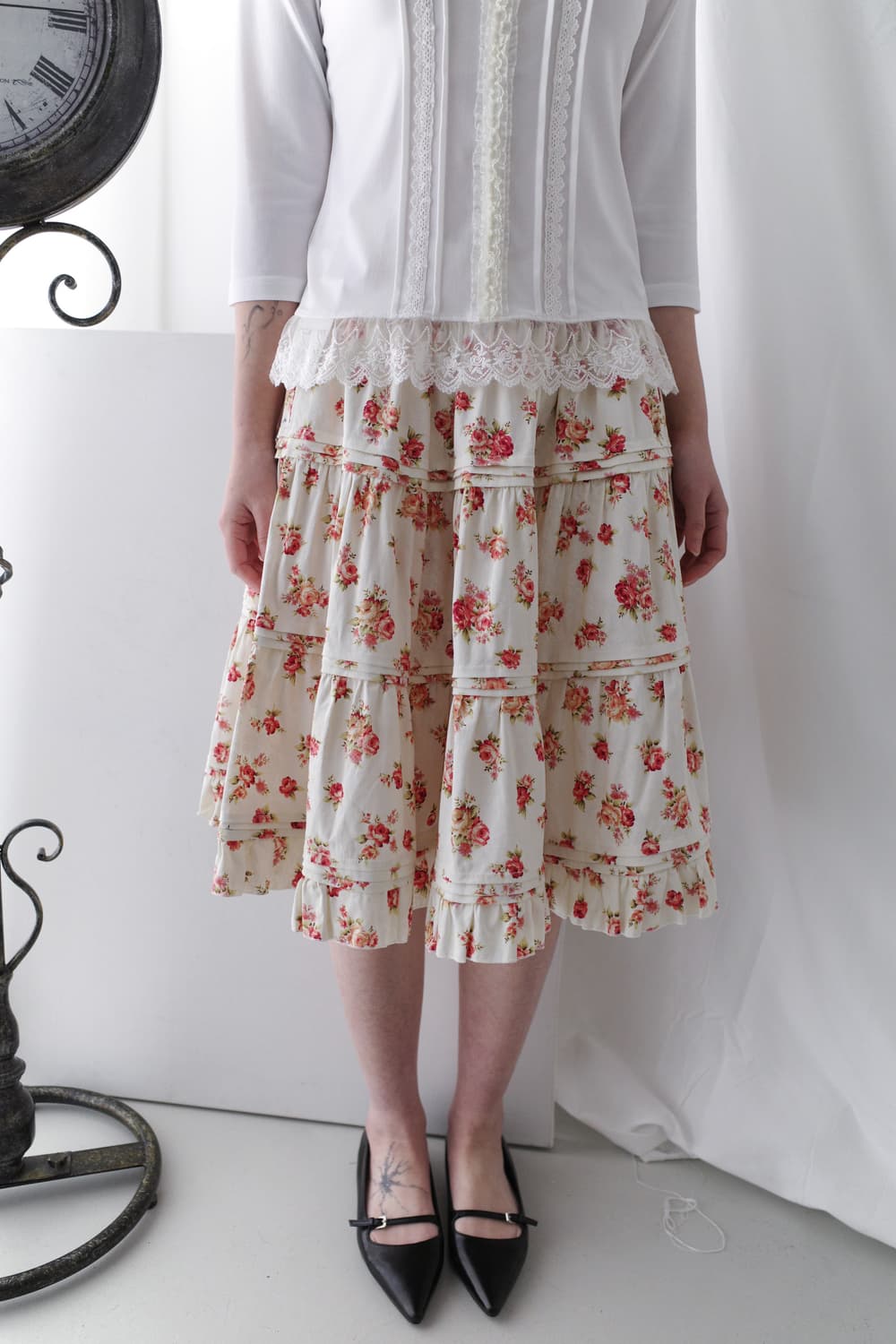 body line) flower cancan skirt 상품이미지1