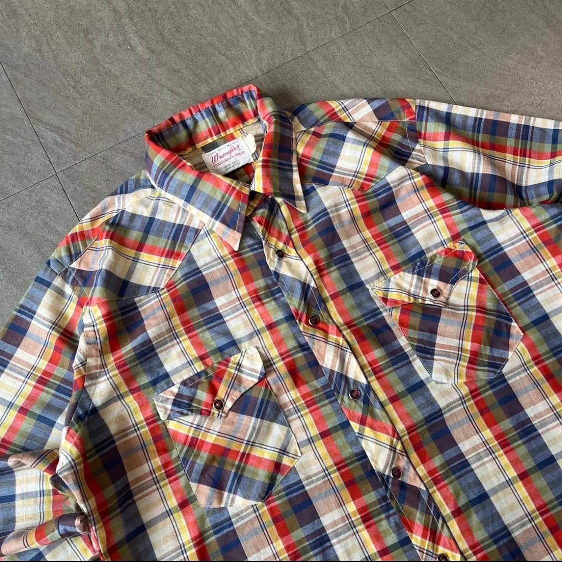 80s 80년대 미국 생산 랭글러 웨스턴 긴팔 셔츠 상품이미지2