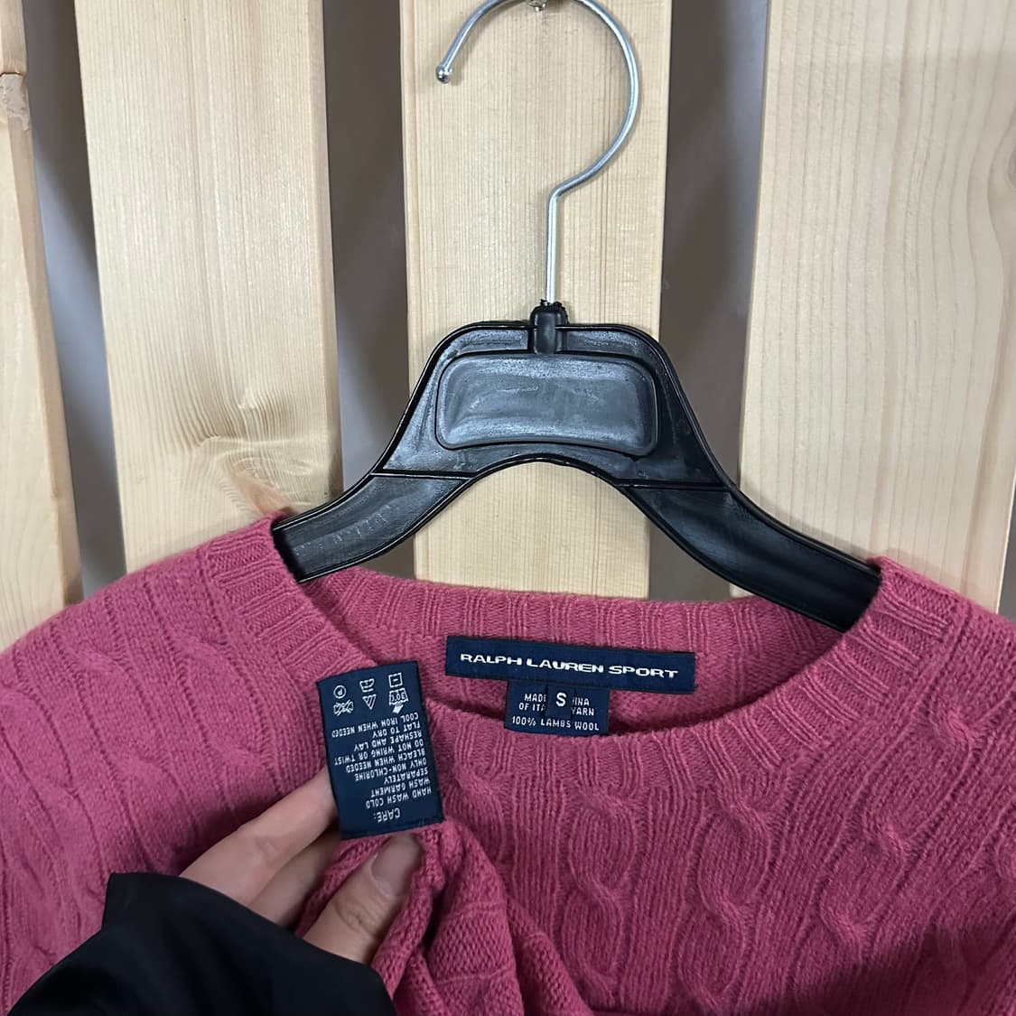 (S) 폴로 핑크 케이블 니트 스웨터 상품이미지6