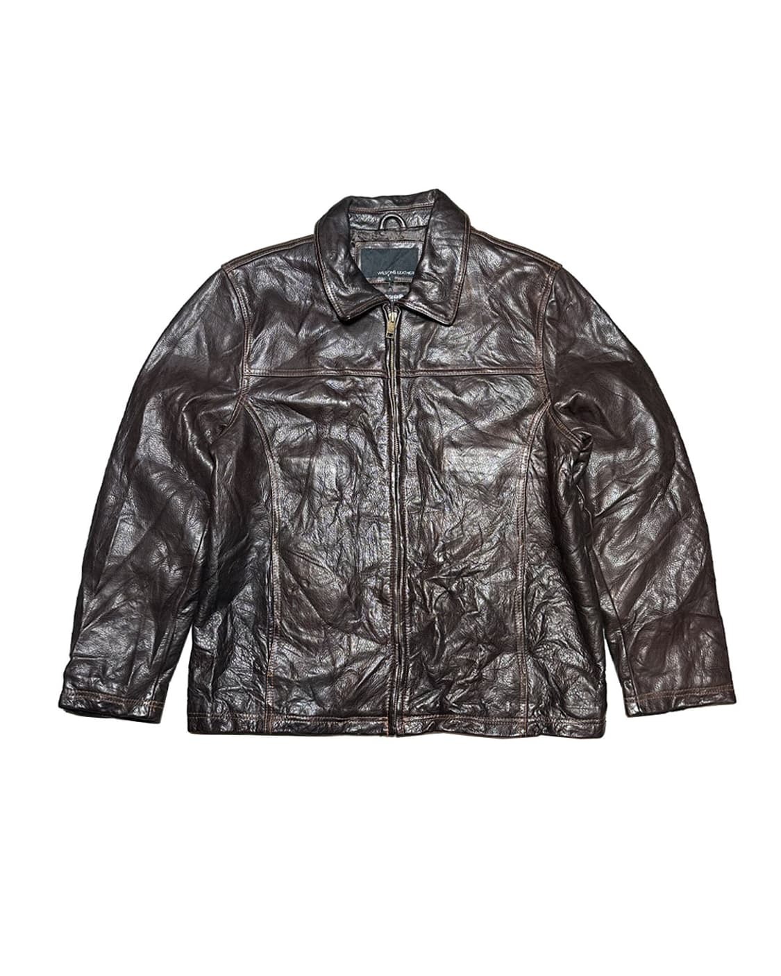 웰슨 레더 헤비 리얼 레더 바이크 자켓 상품이미지1
