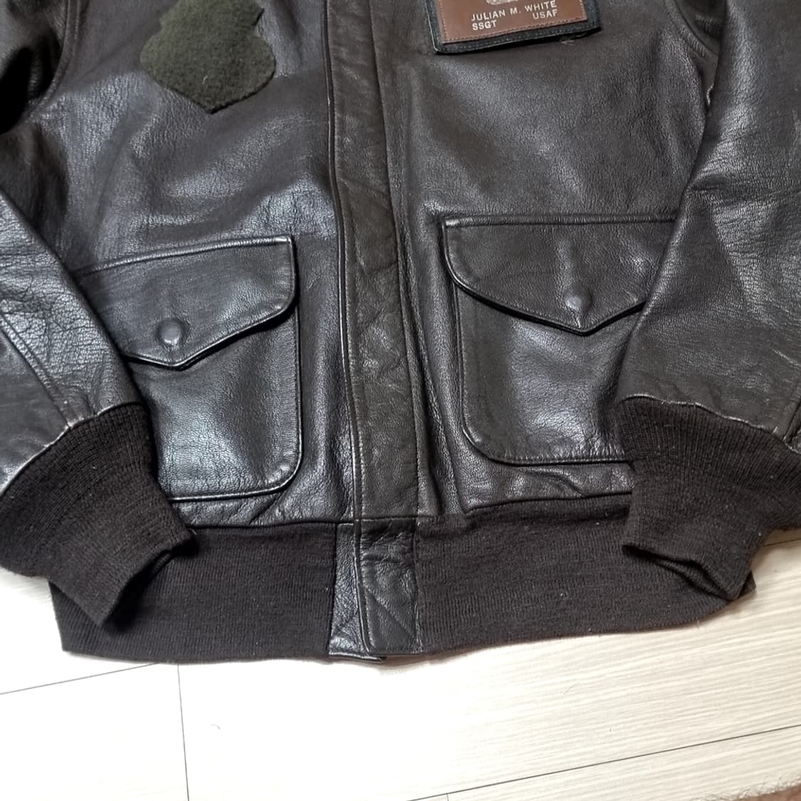 쿠퍼  cooper SADDLERY a-2가죽 항공 점퍼 블랙(42-R) 상품이미지6