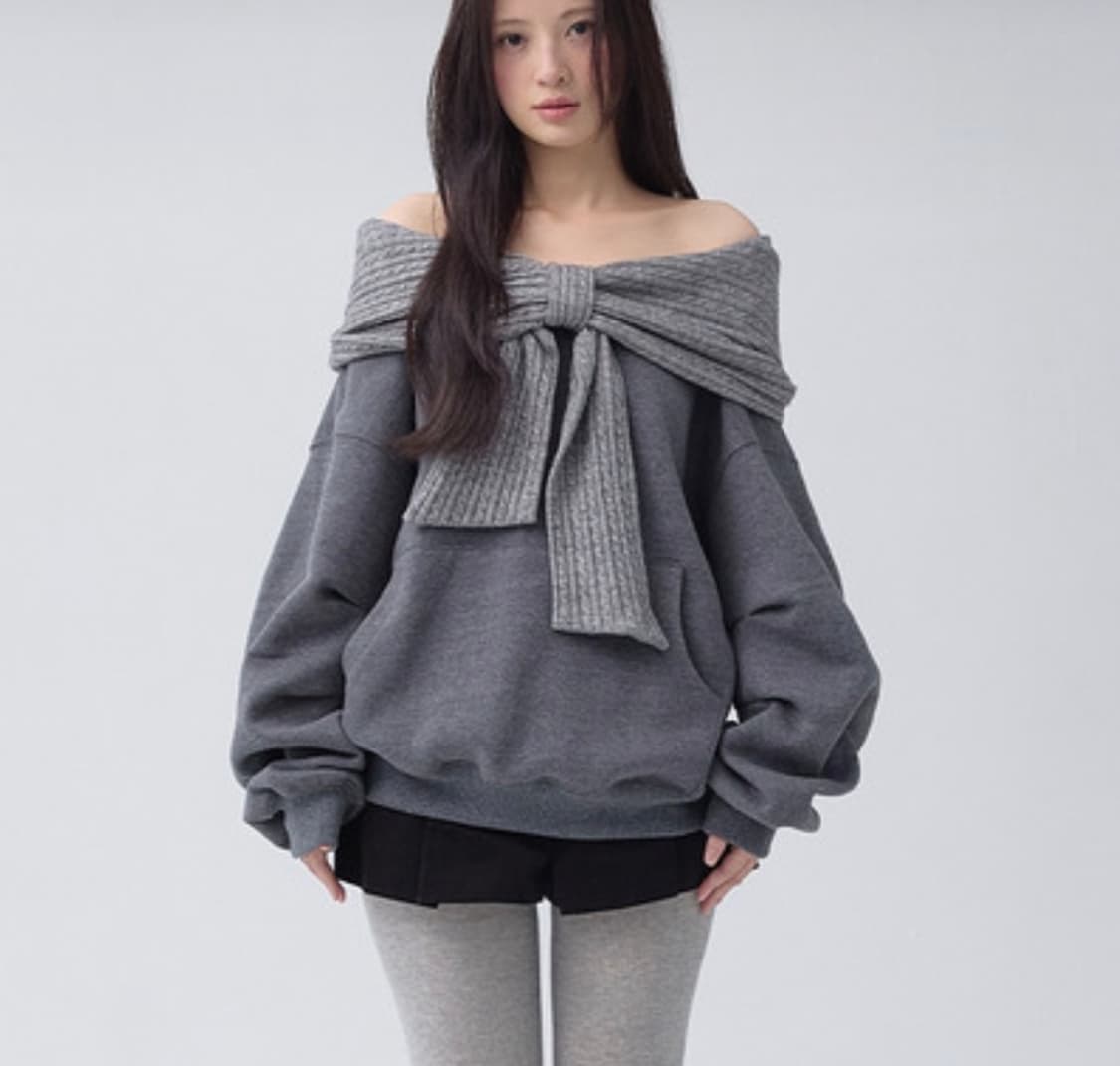 더티스 리본후드 TWO-WAY RIBBON OFF SHOULDER HOO 상품이미지1