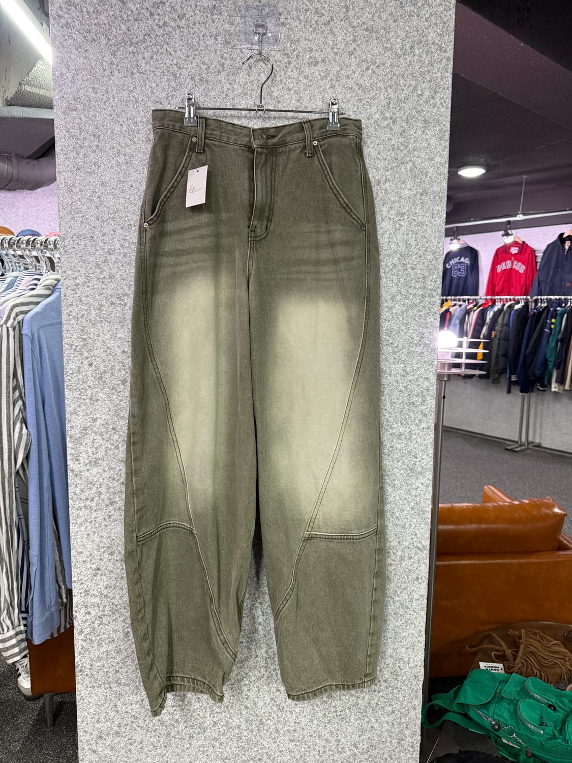 카인드 카키 워싱 벌룬 데님 팬츠 B4375 상품이미지3