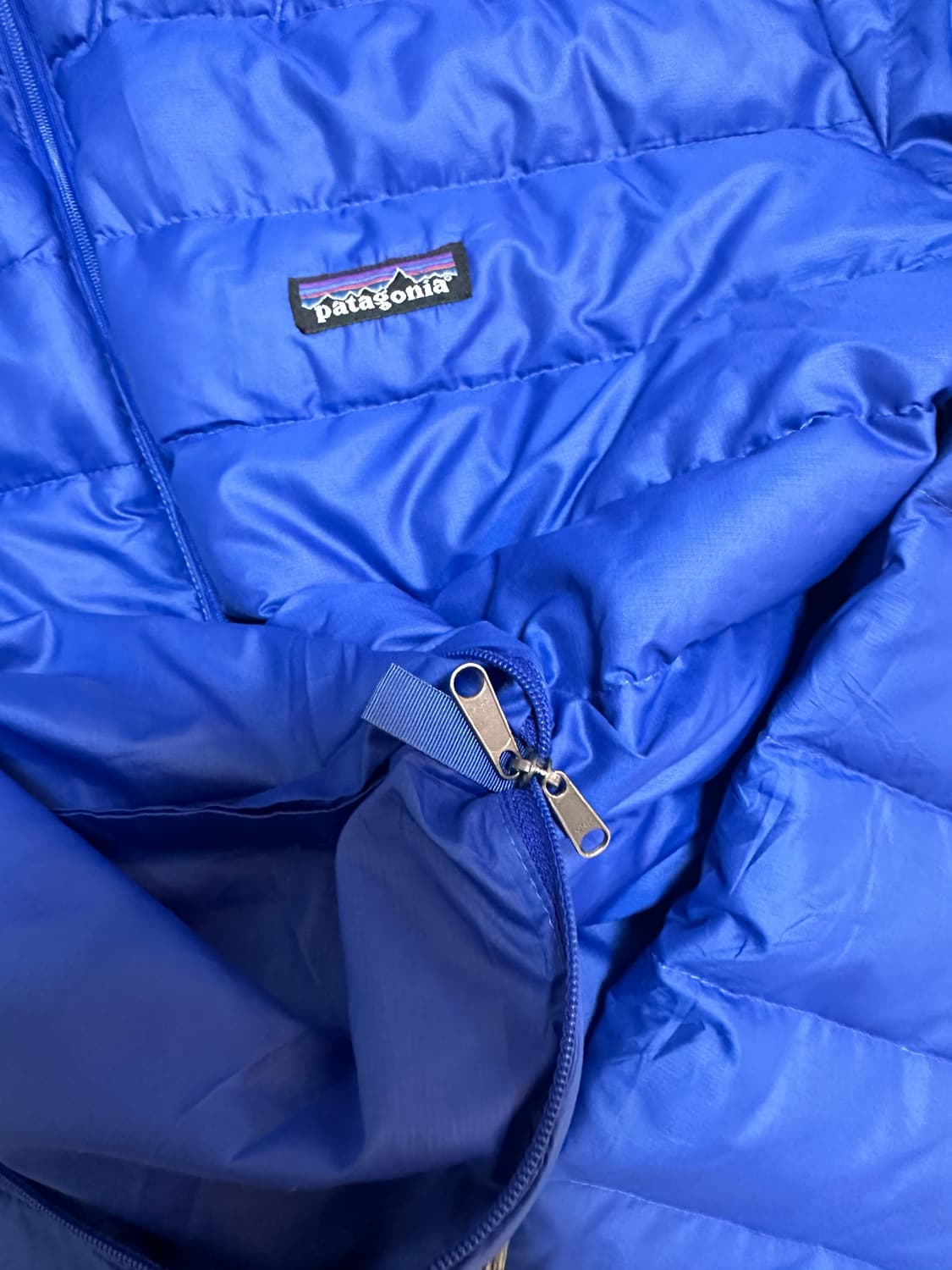 (L)00s 파타고니아 다운 아노락 패딩 블루 상품이미지4