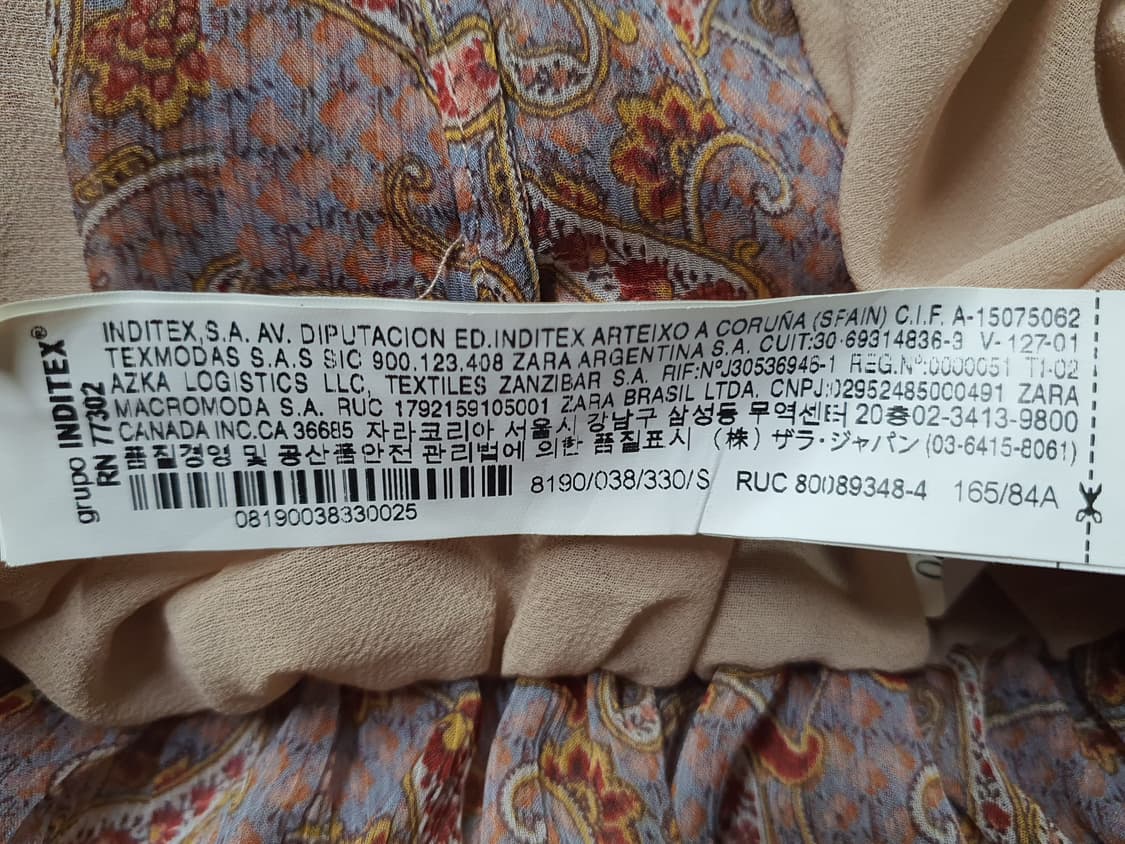 자라 쉬폰 페이즐리 블라우스 S 상품이미지7