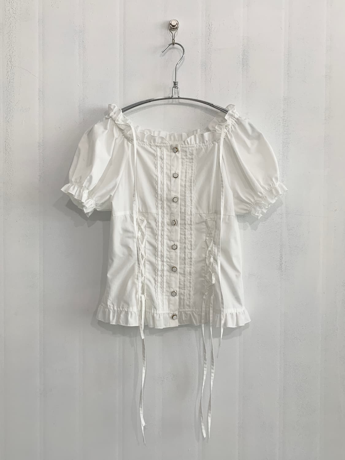 Axes Femme Eyelet Detail Off-Shoulder Bl 상품이미지5