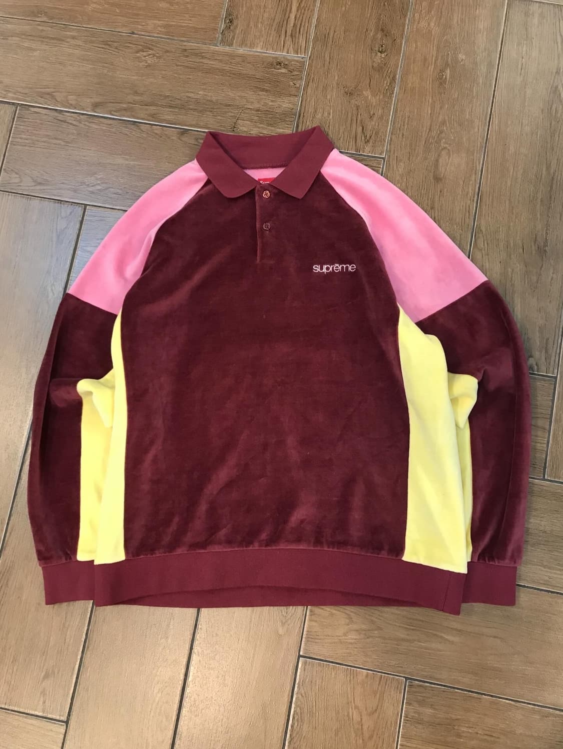 Supreme Paneled Velour L/S Polo - 22Fw 상품이미지5