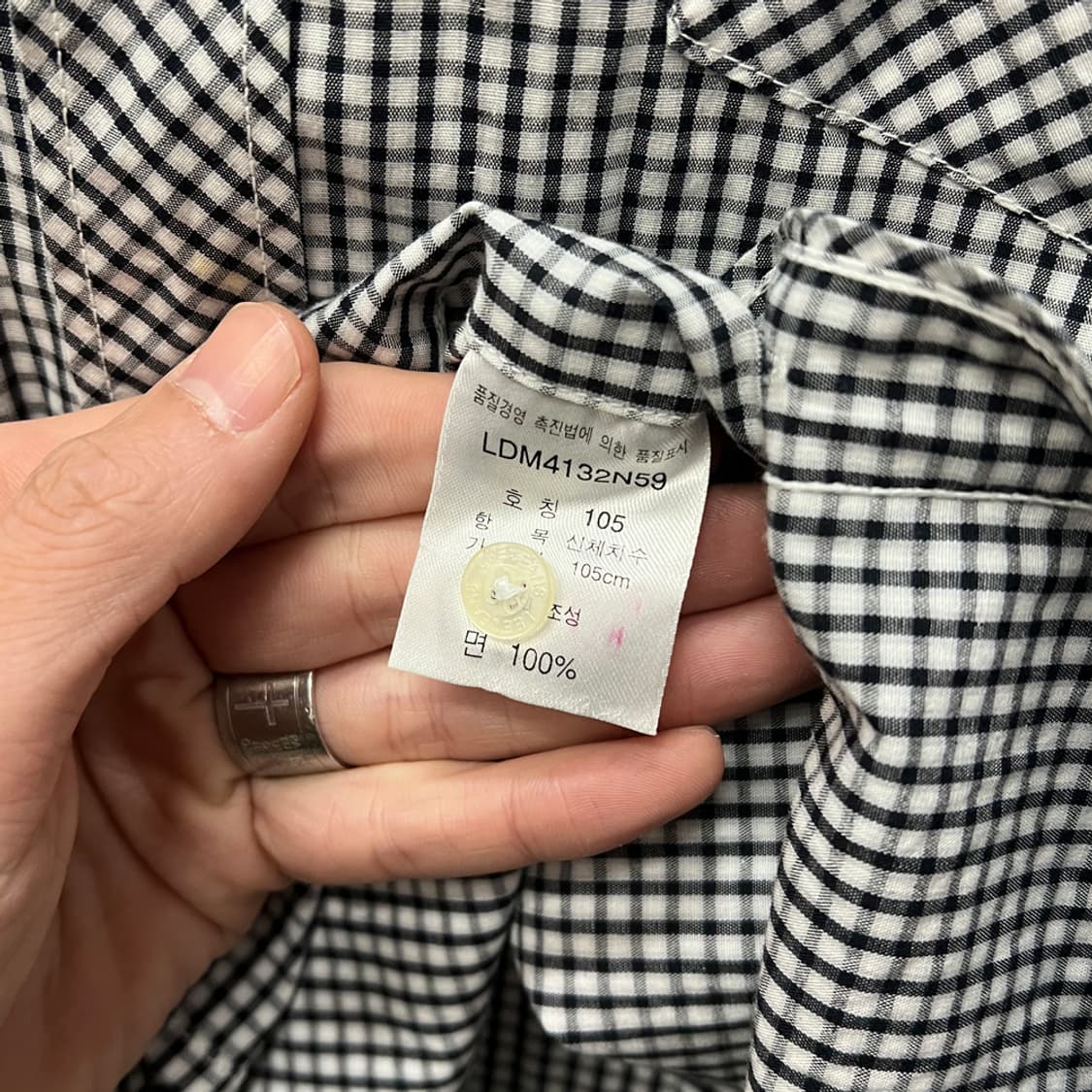 90s LEE 리 쌍방울 깅엄체크 셔츠 남방 105 상품이미지5