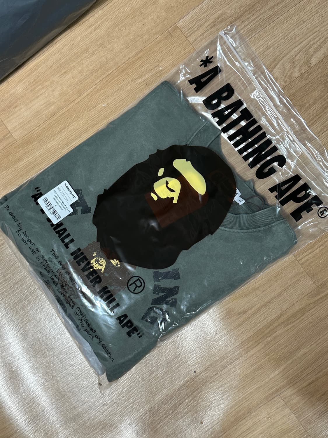 BAPE 가먼트 다이 컬리지 맨투맨 XL 새상품 상품이미지4