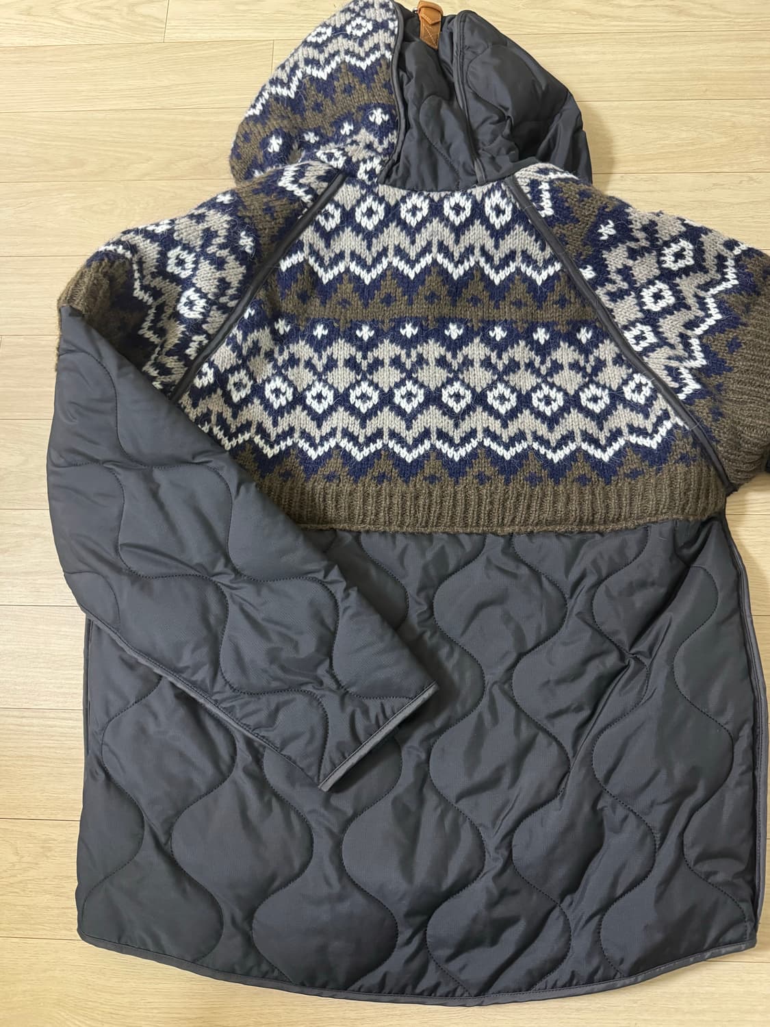 앤더슨벨 니트 패치 퀄티드 점퍼 블랙 S 상품이미지6