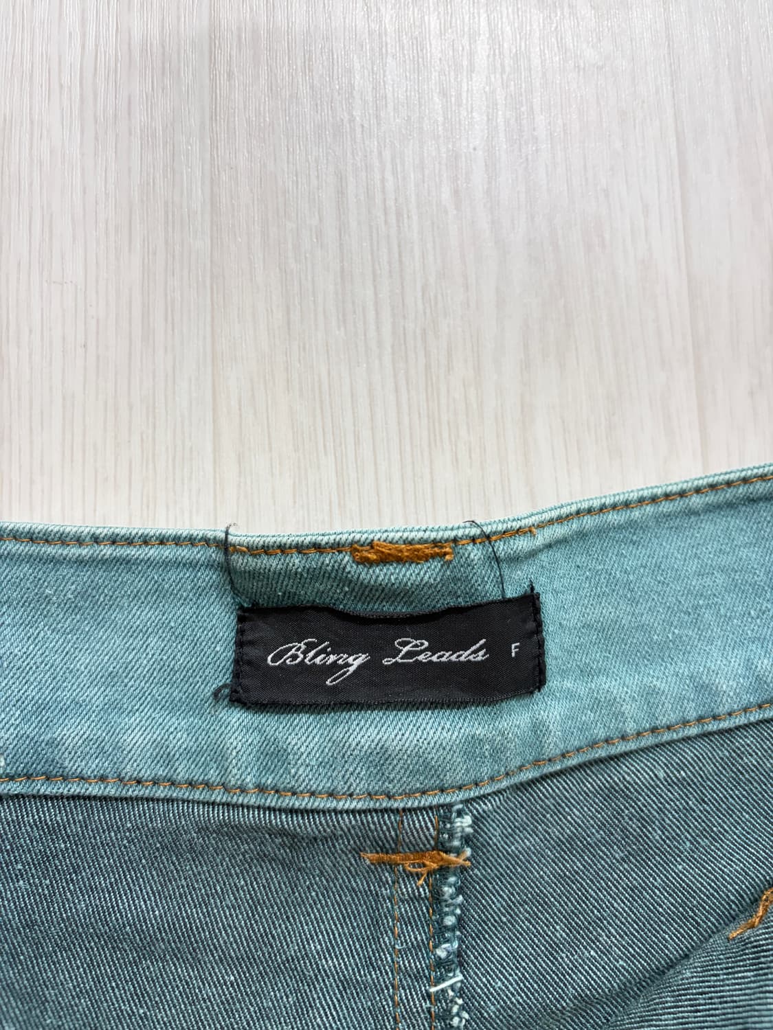 일본 빈티지 피그먼트 민트 데님팬츠 상품이미지5