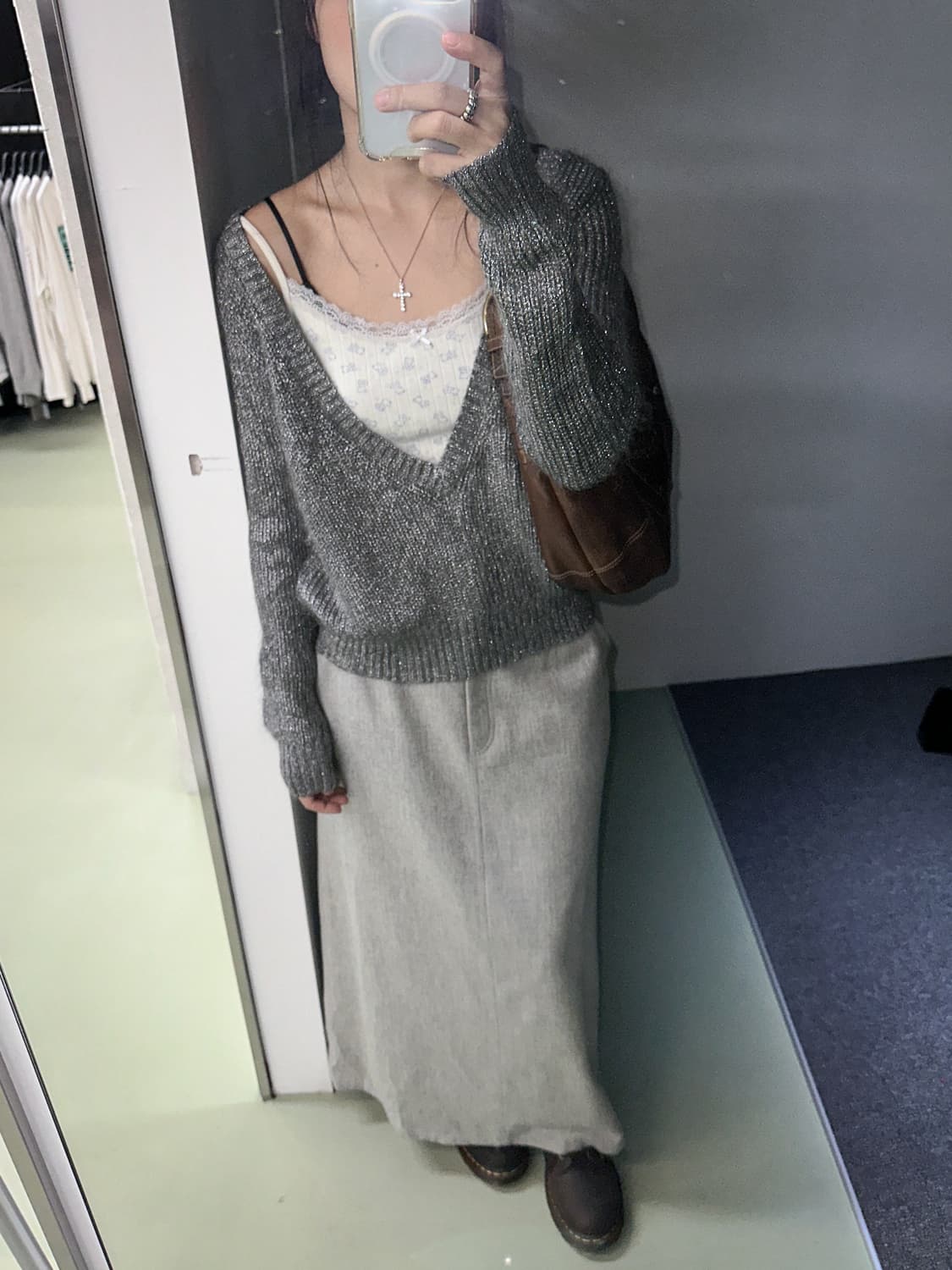 silver glitter deep v knit 상품이미지4