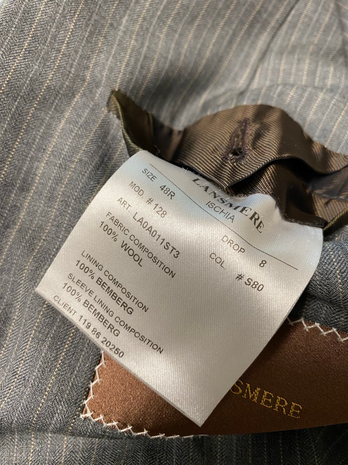 란스미어 정장 셋업 (그레이 스트라이프 48R) 상품이미지5