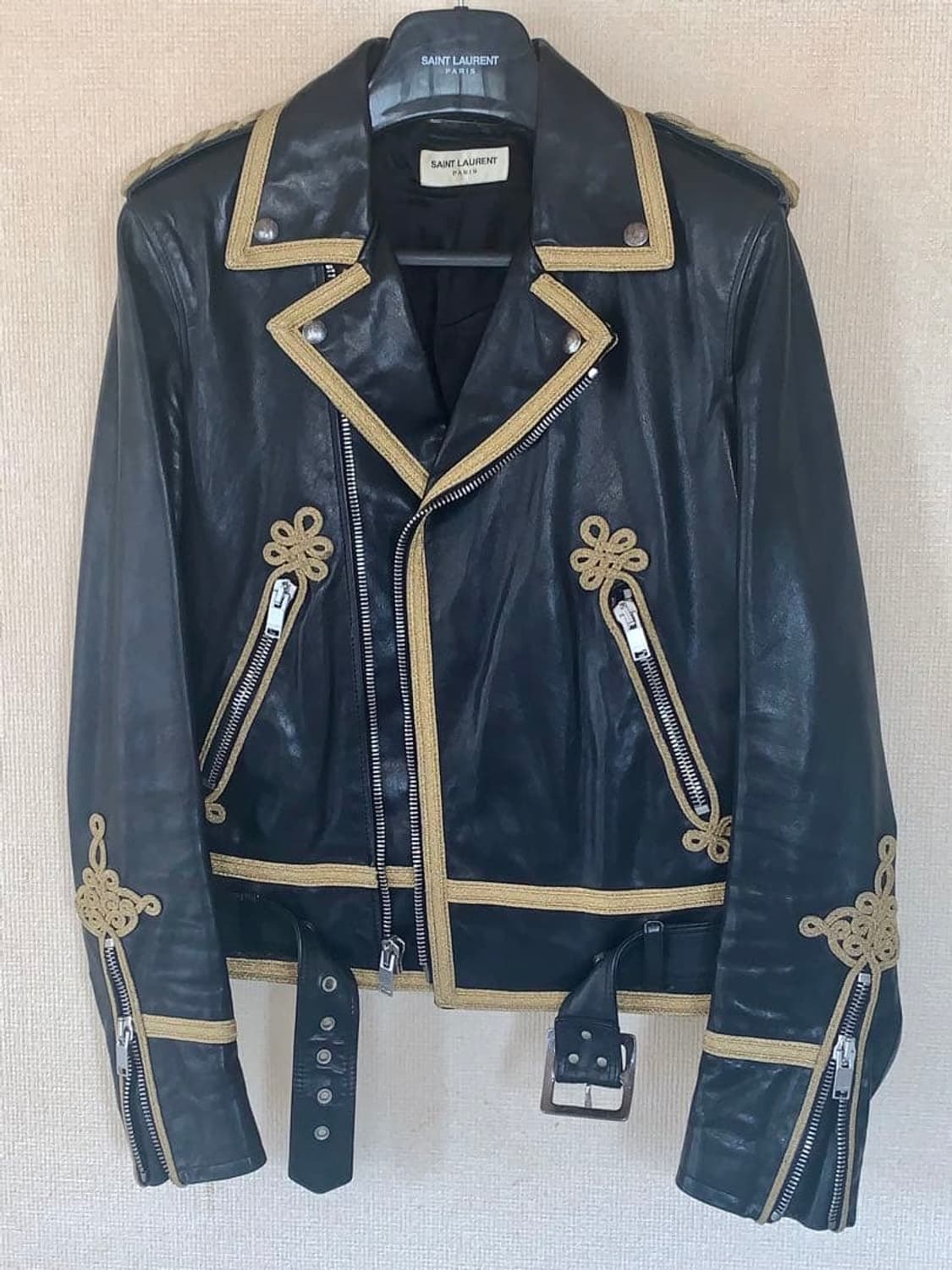 생로랑 15AW 벨벳 트리밍 나폴레옹 라이더 자켓 상품이미지4