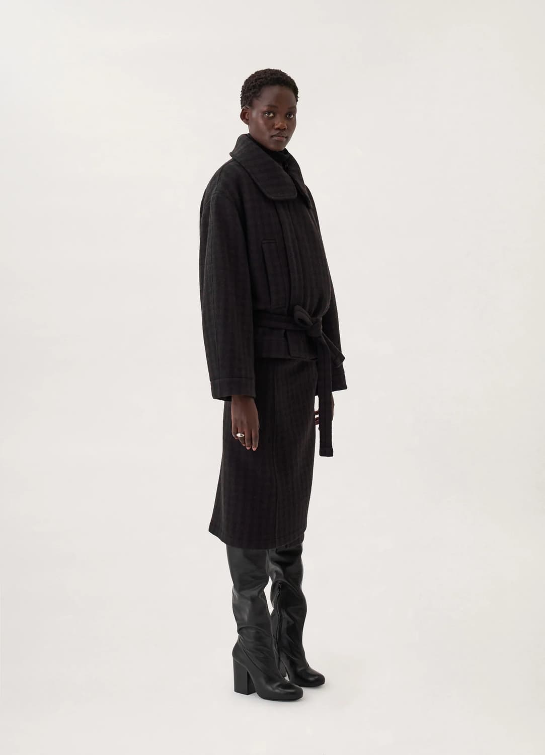 Lemaire check belted coat 판매합니다. 상품이미지2
