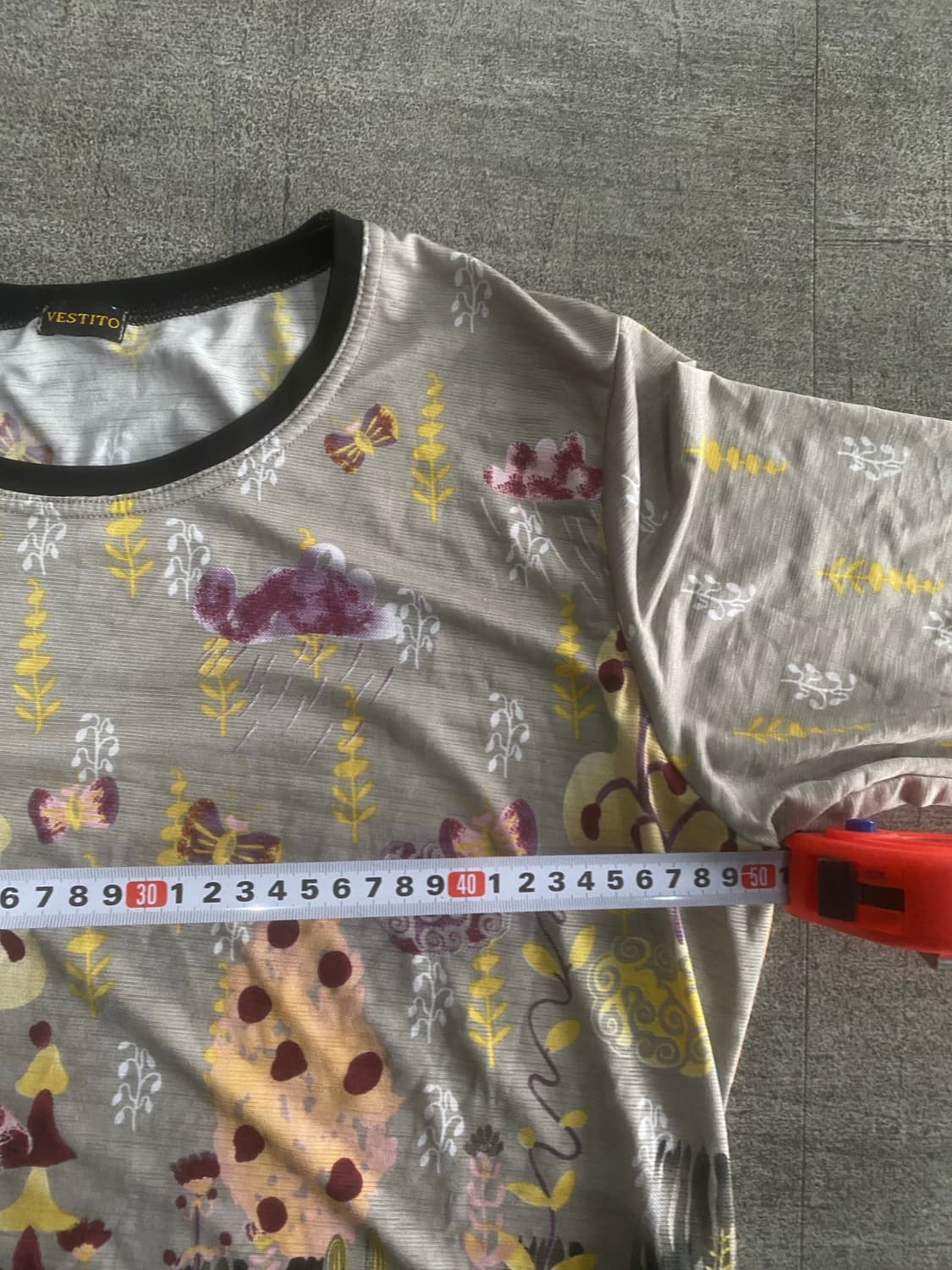 일본빈티지 Vestito 오리엔탈보헤미안 할메카지 반팔티셔츠 상품이미지2