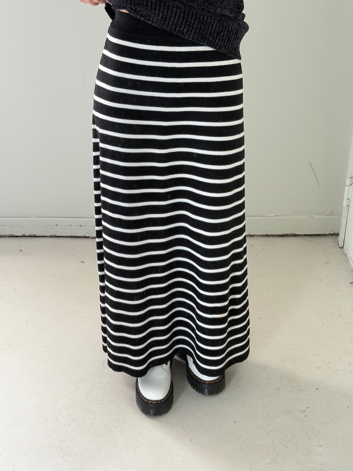 일본빈티지 스트라이프 니트 롱스커트 상품이미지3