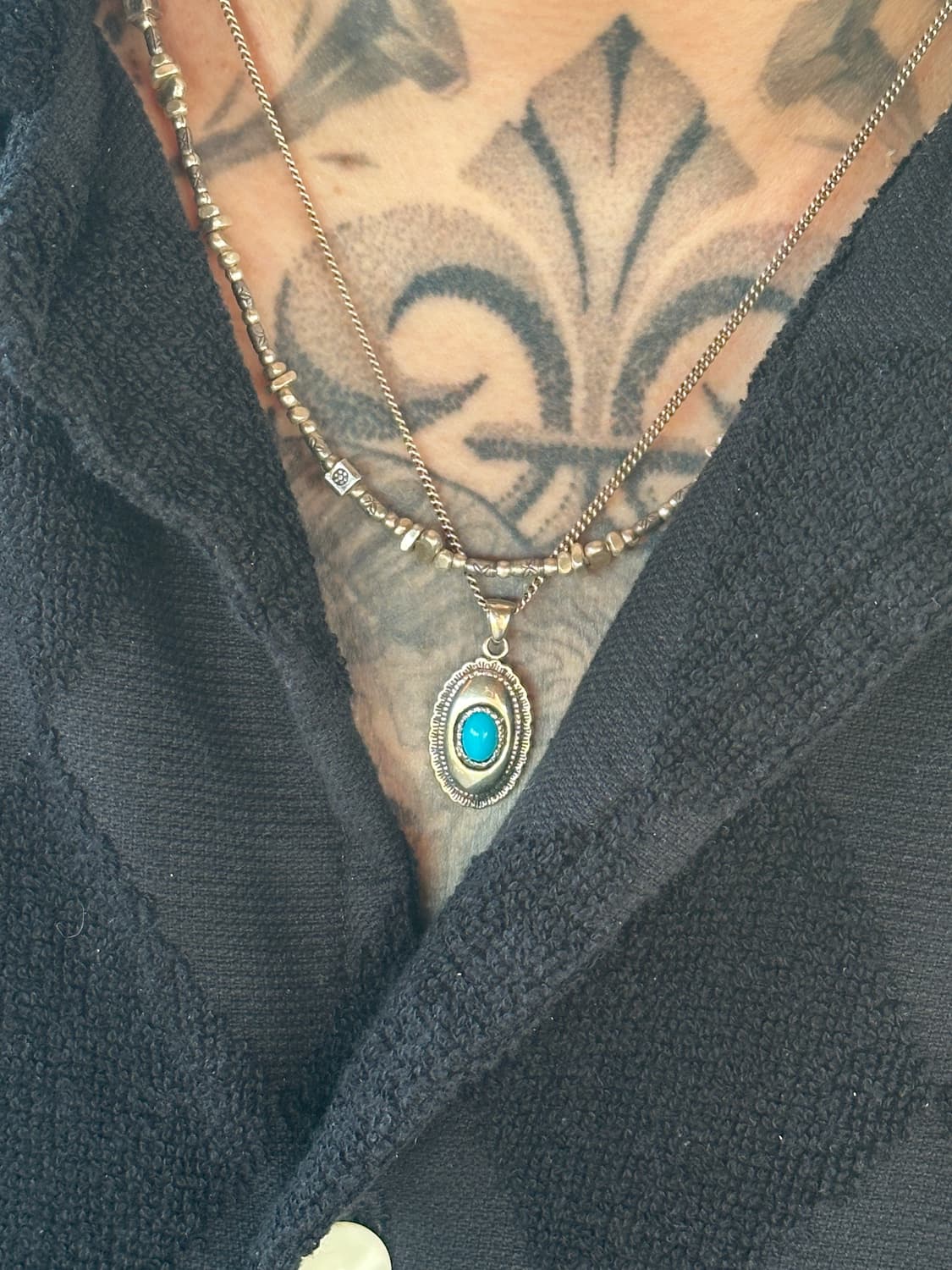 Turquoise Shield Oval 925Silver Necklac  상품이미지7