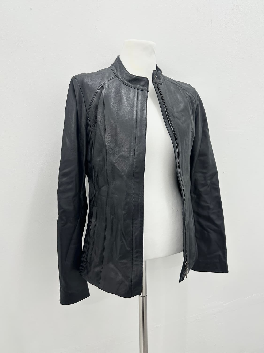 Vintage side detail lamb leather jacket 상품이미지3