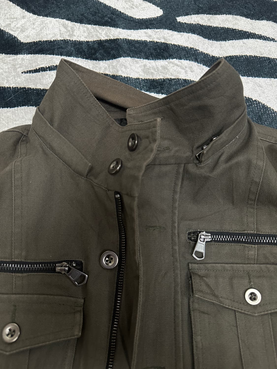 일본빈티지 큐빈티지 디테일 카키 야상자켓 그런지 와투케 오네갸루 상품이미지4