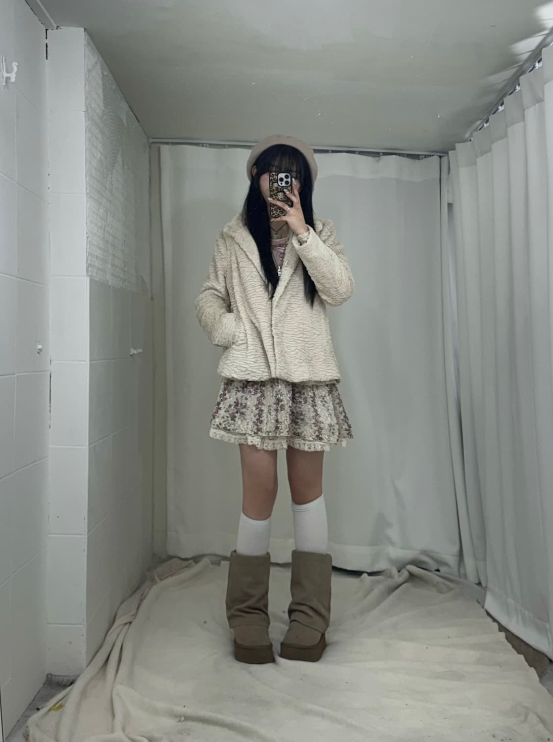 레스트로즈 화이트 뮤트핑크 윈터 페어리 코디세트  상품이미지2