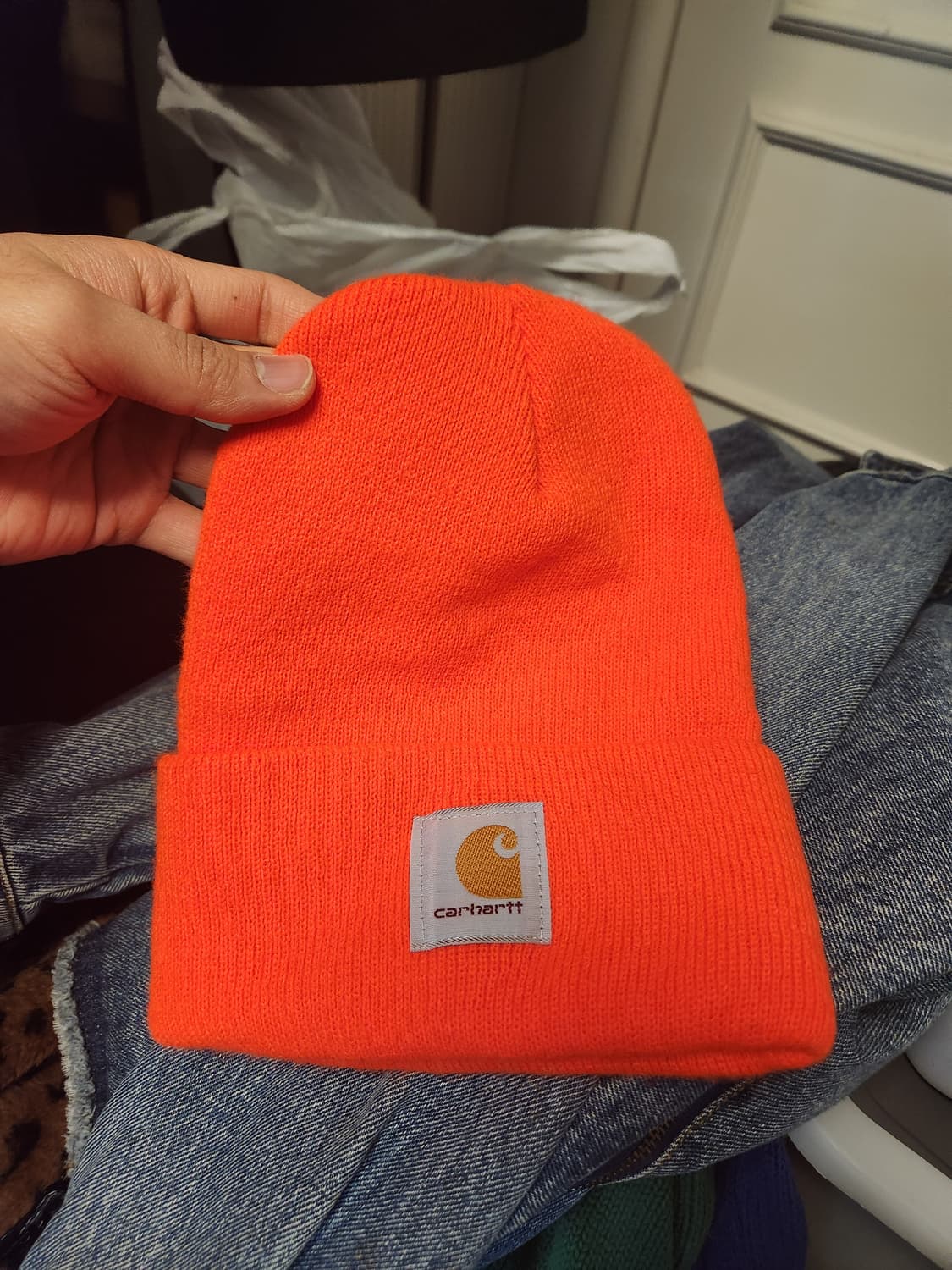 칼하트 네온 오렌지 비니 OS 상품이미지1