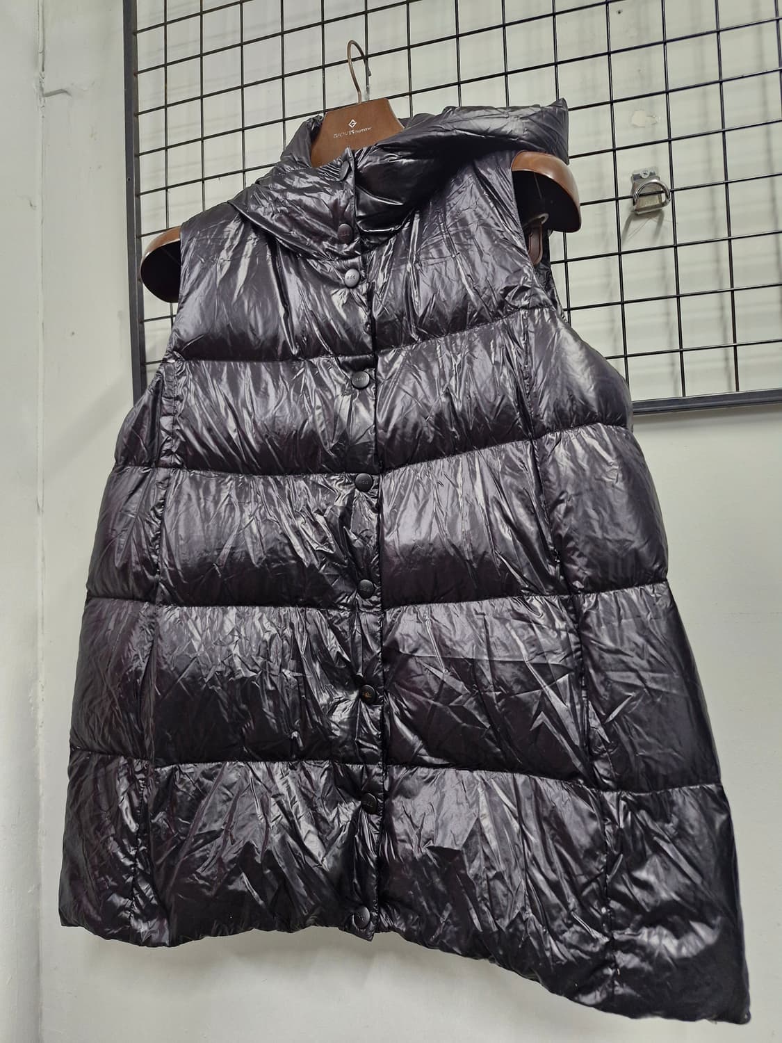 95-100L/66-77 ADD 유광 후드 다운 조끼 패딩. 상품이미지3