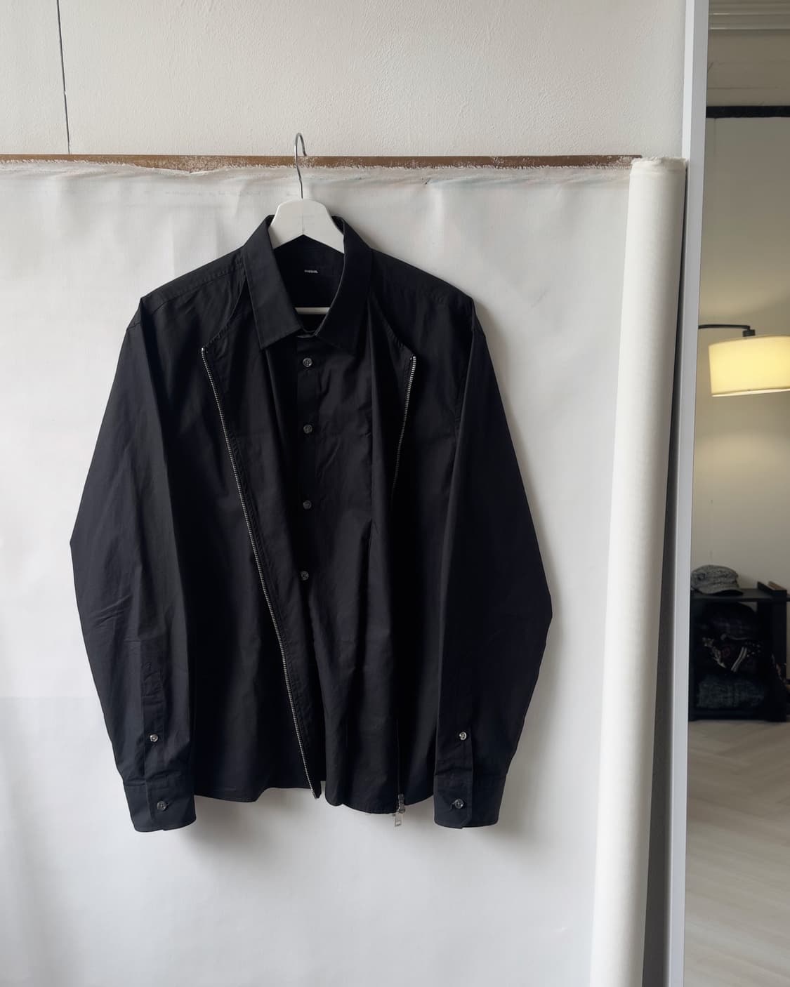 [DIESEL] black shirts layered zip-up 상품이미지1