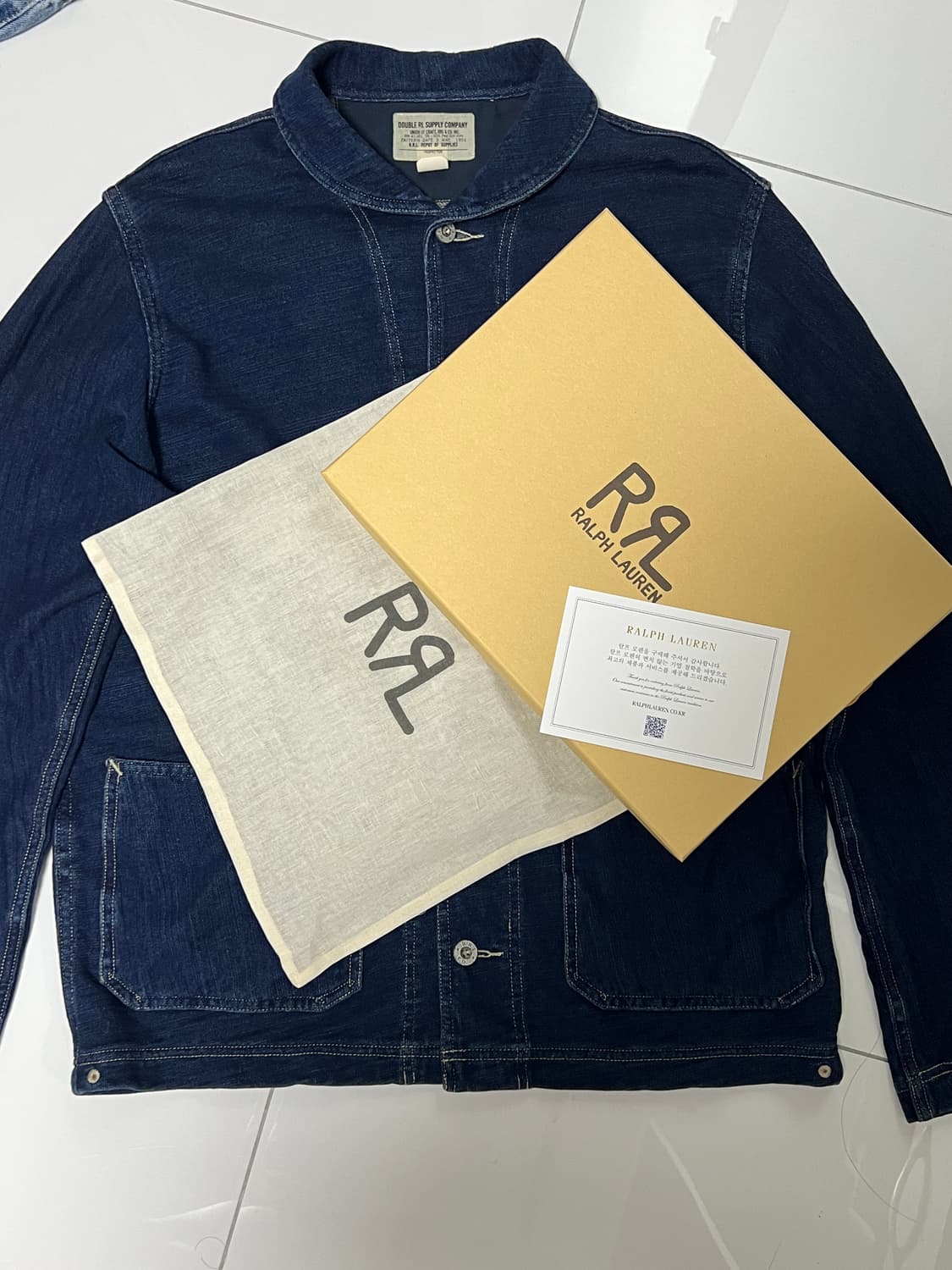 RRL 더블알엘 인디고 프렌치 테리 자켓 M 숄카라 상품이미지1