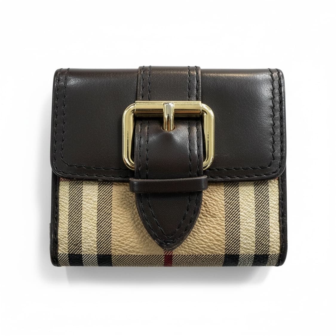 버버리 정품 더블후크 체크 반지갑 상품이미지1