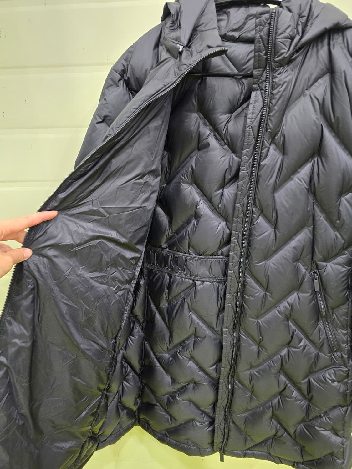 블랙 롱 패딩 점퍼 후드 스타일 상품이미지4