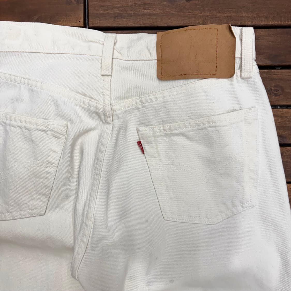 (29) 90s 리바이스 501 화이트 데님 팬츠 made in USA 상품이미지4