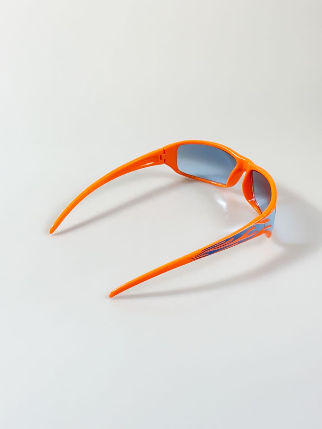 90s 네온 오렌지 플레임 스퀘어 빈티지 선글라스 상품이미지4