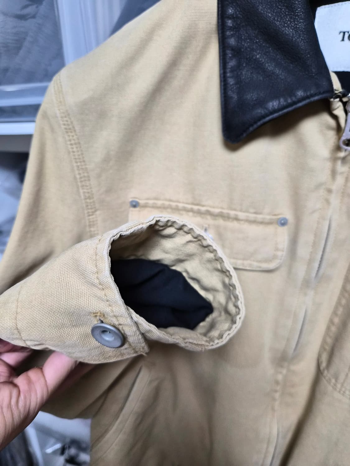토니웩 레더카라 워크자켓L 베이지 상품이미지5