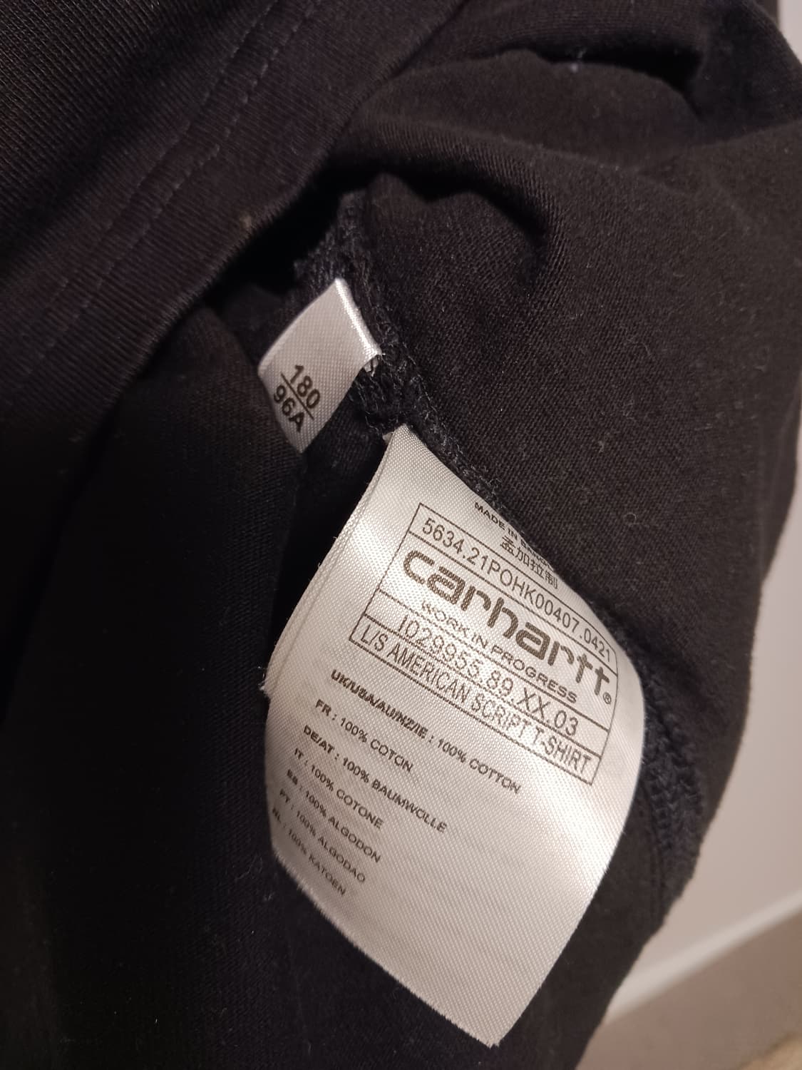 칼하트 로고 블랙 티셔츠 상품이미지5