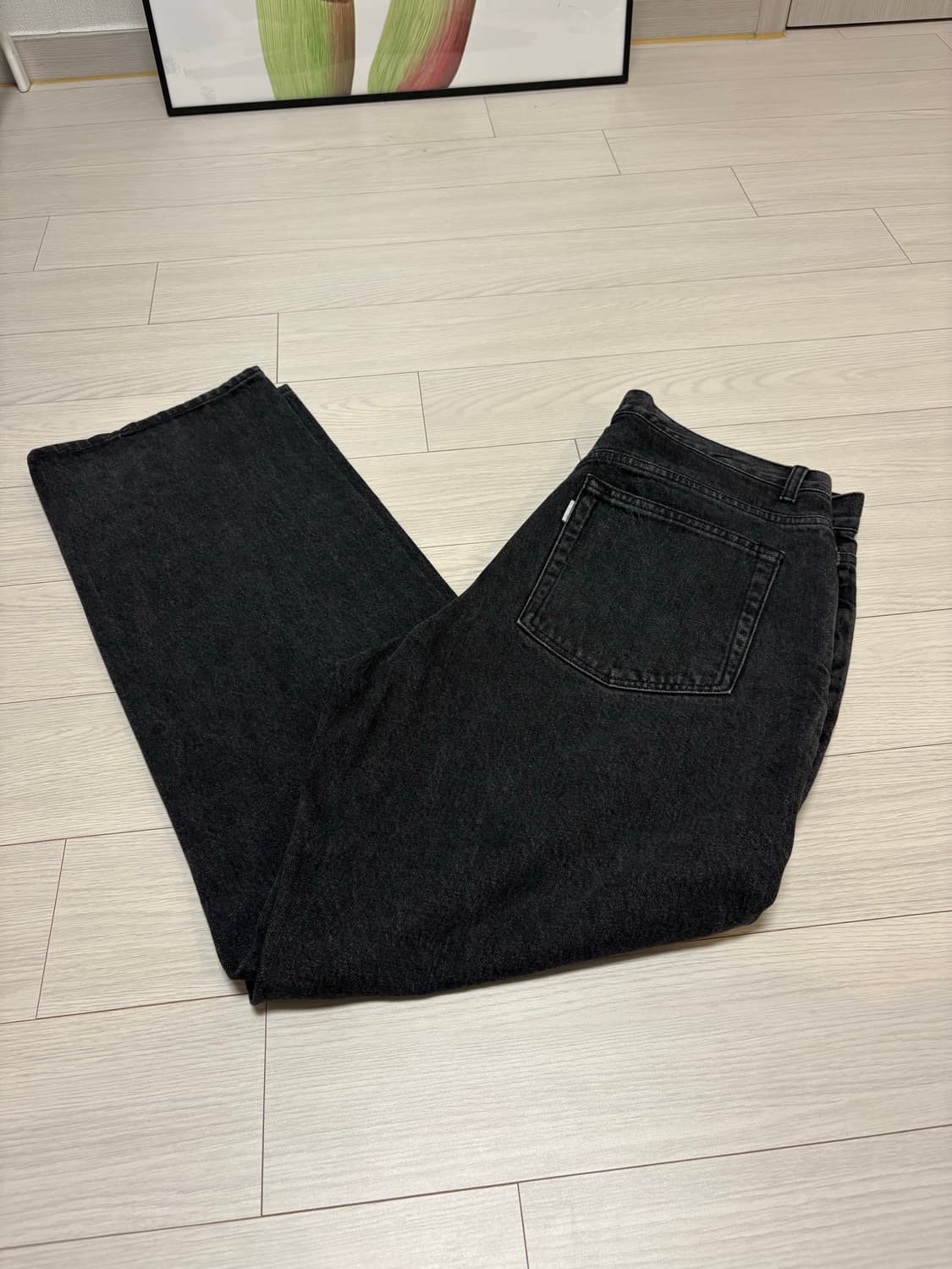 아영상사 와이드 데님 흑청 팬츠 L사이즈(32-33인치) 상품이미지2