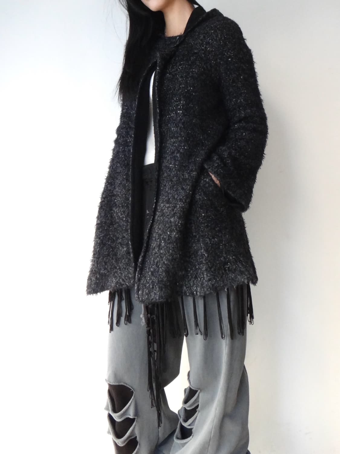 COMME CA DU MODE hoody rough cardigan 상품이미지6