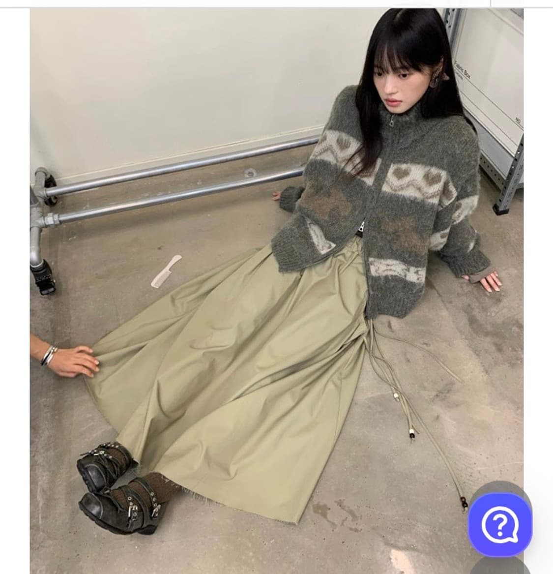 올드런드리 자카드 니트집업 상품이미지5