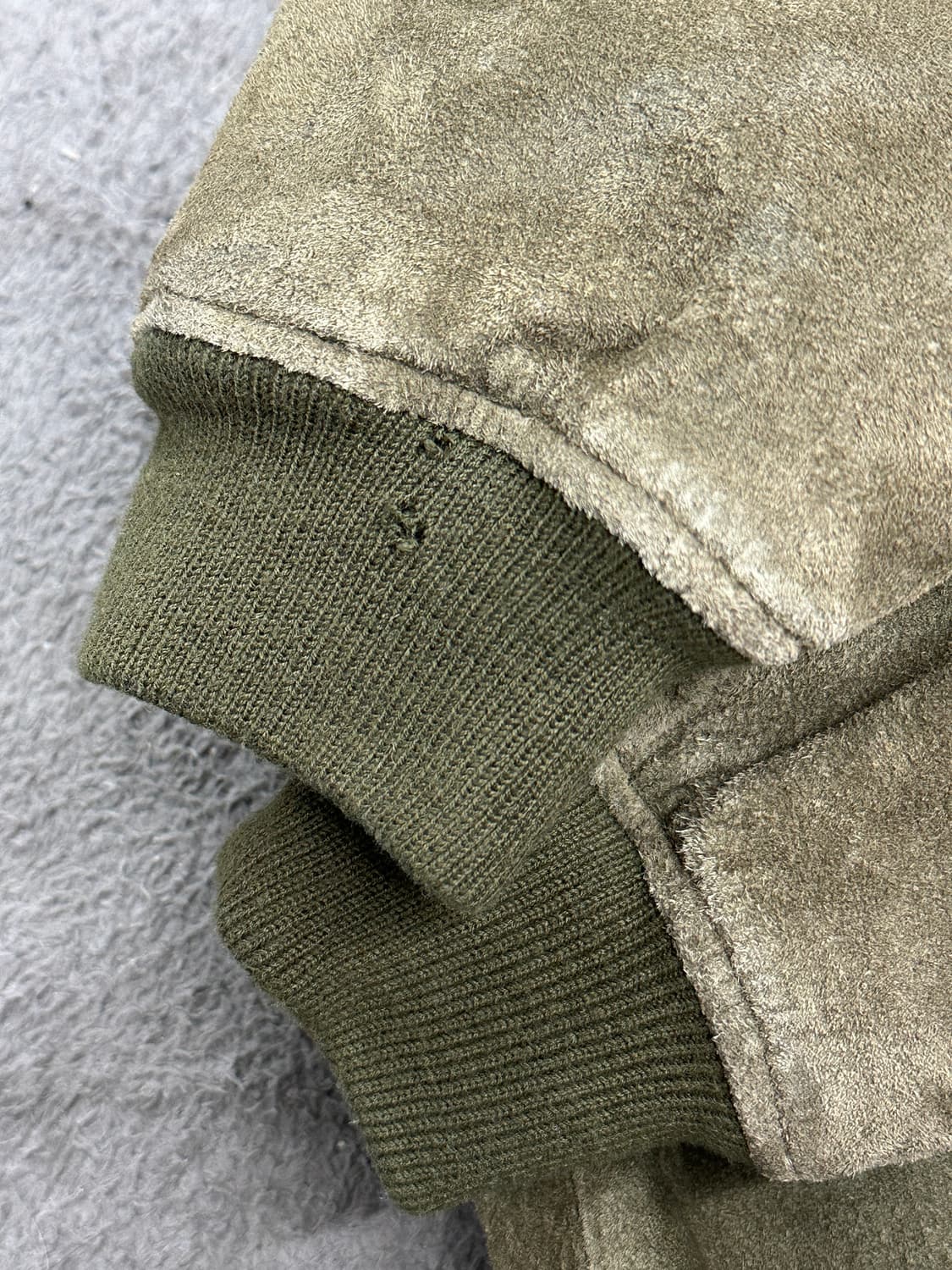 90s GAP 올리브 그린 스웨이드 봄버 자켓 XL 상품이미지9