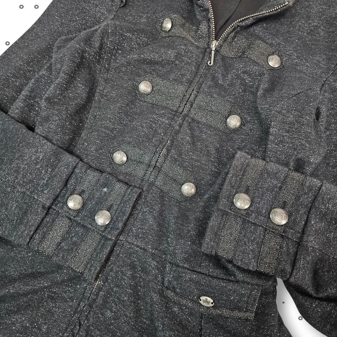 L JUICY COUTURE 글리터 챠콜 나폴레옹 투버튼 자켓 상품이미지4