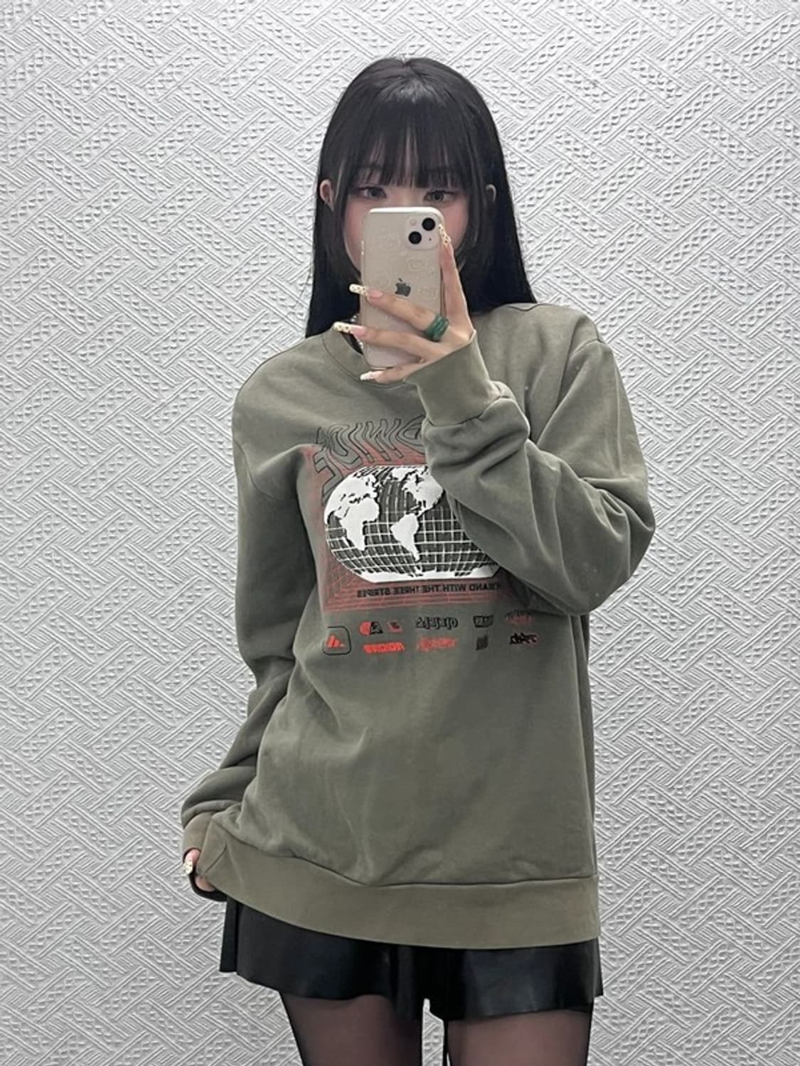 아디다스 올드스쿨 빈티지 스트릿 힙합 말차카키 맨투맨 XL C09772 상품이미지2