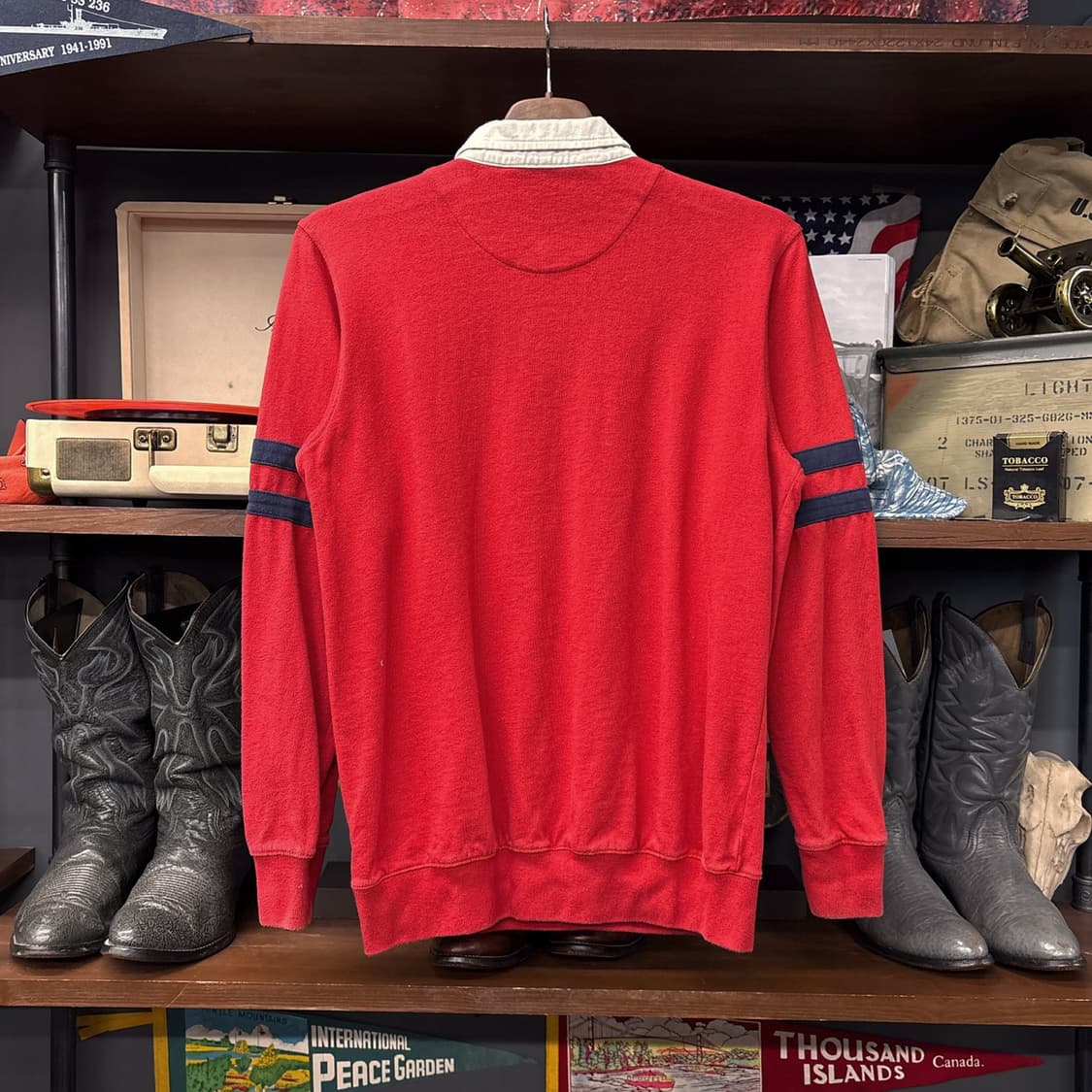 90s 폴로 랄프로렌 럭비카라 롱슬리브 티셔츠 캥거루포켓 N1002 상품이미지2