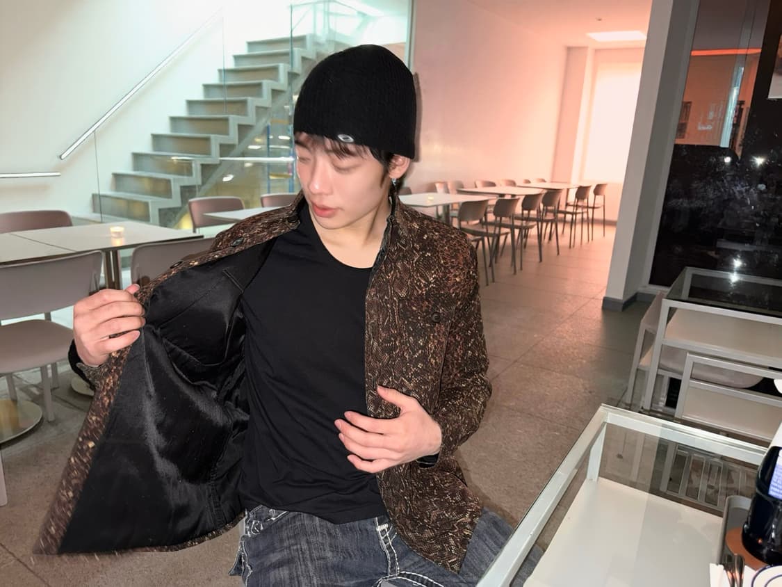 아페쎄 스네이크 뱀피 코티드 자켓 상품이미지1