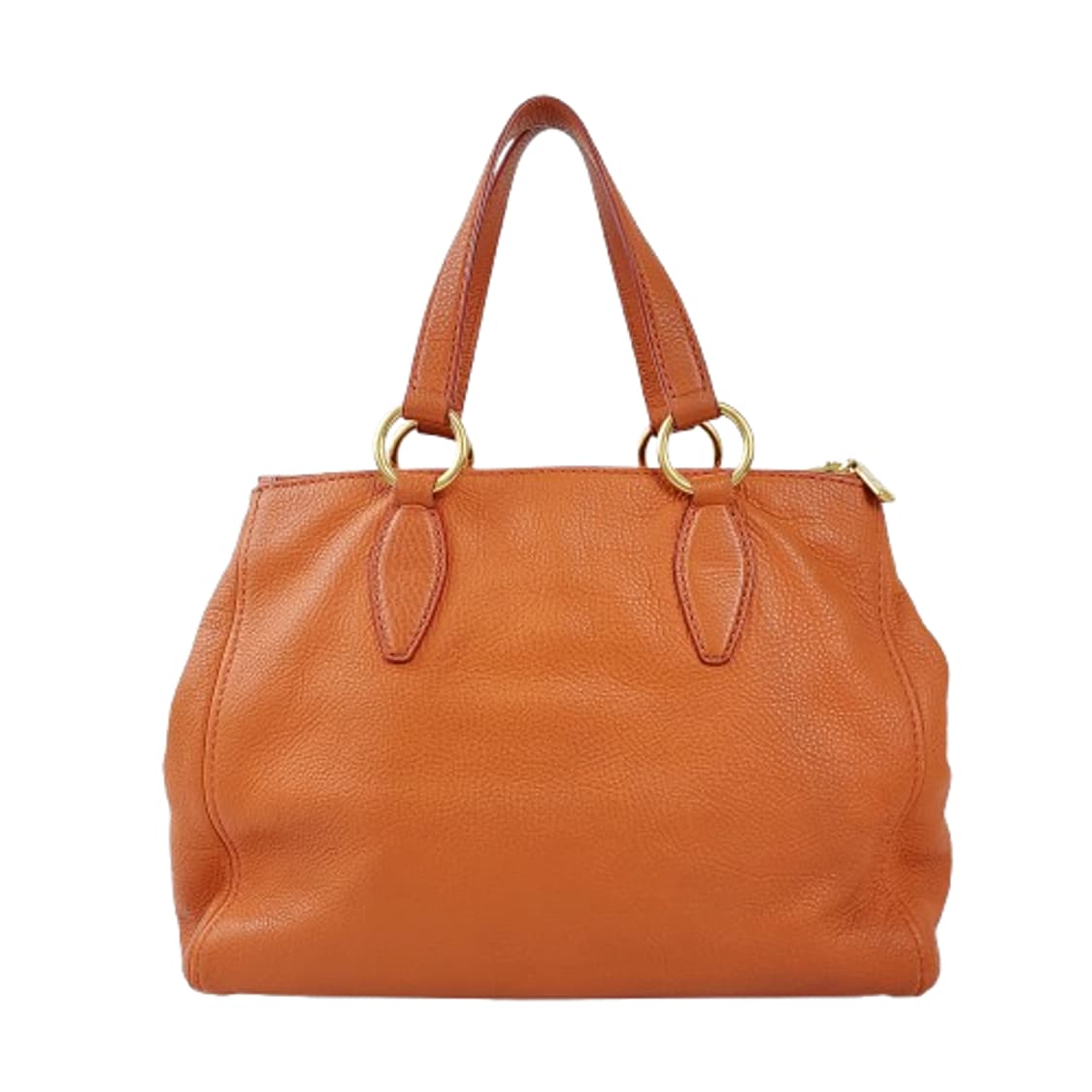 정품 미우미우 RN0620 금장 로고 장식 오렌지 레더 토트/숄더백 상품이미지7